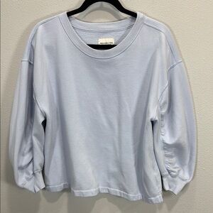 Abercrombie & Fitch Soft Blue Sweatshirt puff sleeve crew